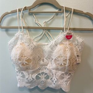 Rue21 White Lace Bralette Crop Top